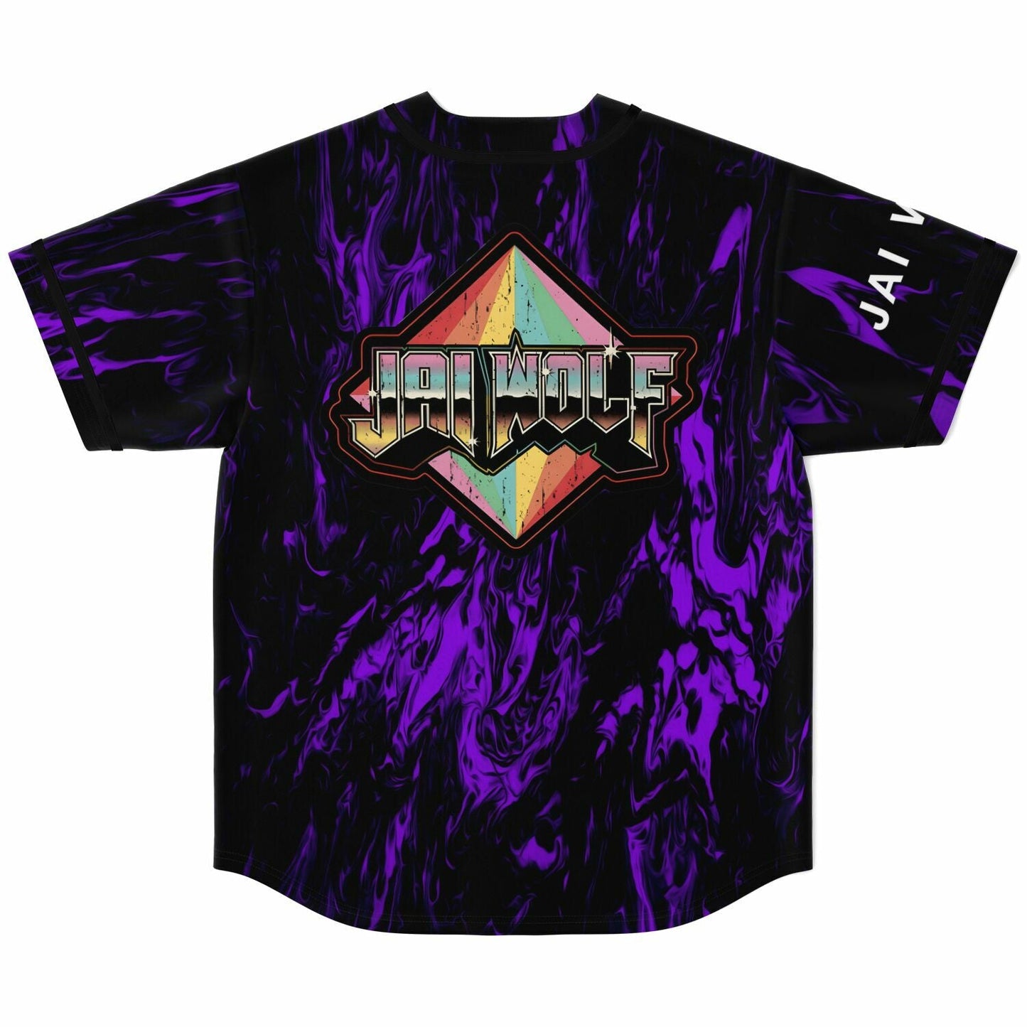 Jai Wolf Black Vivid Purple Liquid Rave Baseball Jersey