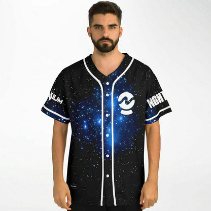 Black Deep Starry Galaxy Rave Baseball Jersey