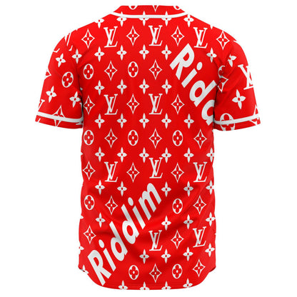 Red Louis Vuitton Rave Baseball Jersey