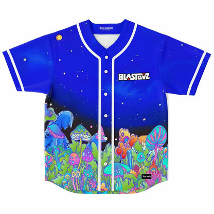 Blastoyz Royal Blue Psychedelic Glowing Rave Baseball Jersey