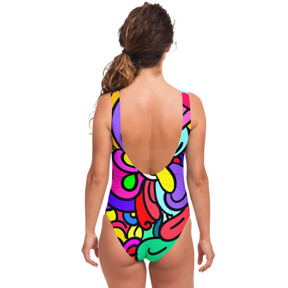 Bright Rainbow Bold Abstract Rave Swimsuit