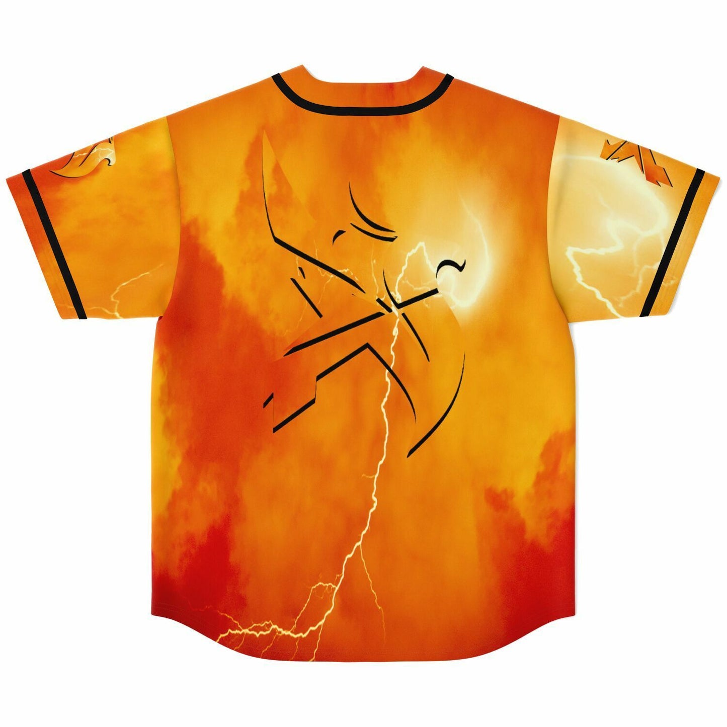 Fiery Orange Two Dragons Rave Baseball Jersey