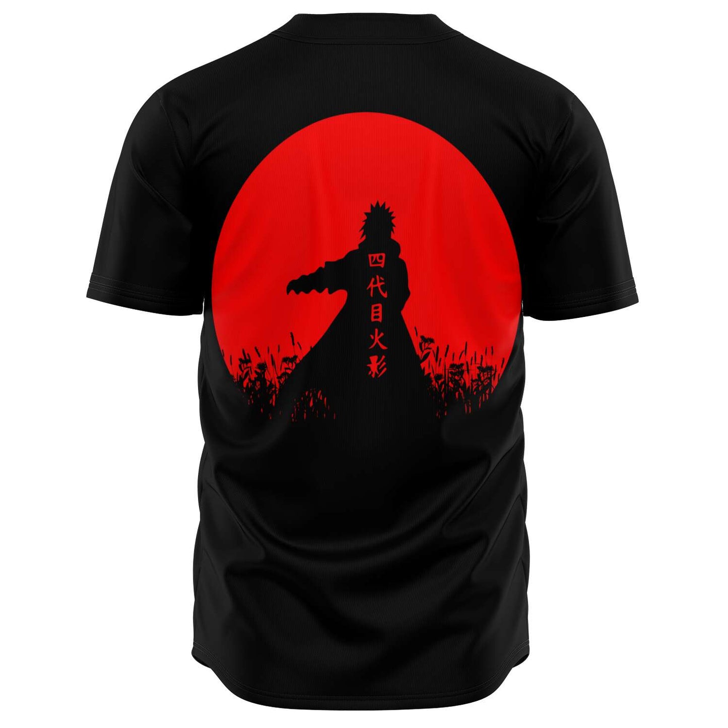 Black Silhouetted Anime Rave Baseball Jersey