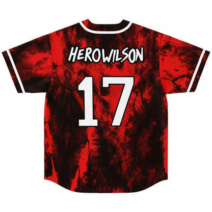 Red Black Roaring Lion Rave Baseball Jersey