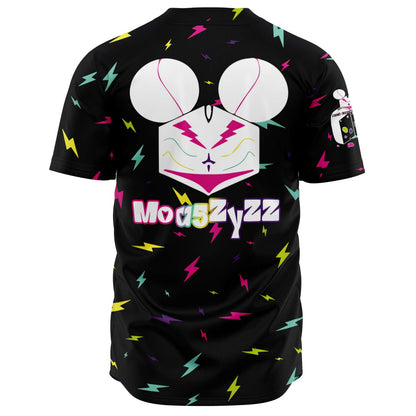 Black Scattered Lightning Rave Baseball Jersey