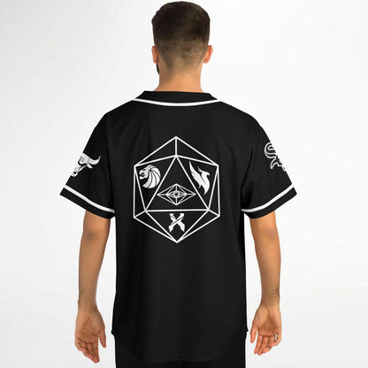 Black White Geometric Rave Baseball Jersey