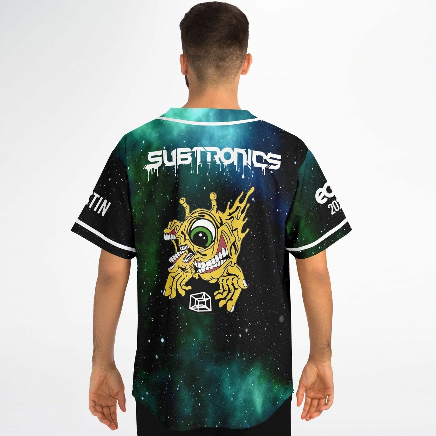 Subtronics Deep Green Cosmic Galaxy Rave Baseball Jersey