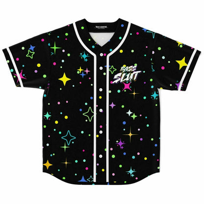 Black Scattered Colorful Rave Baseball Jersey