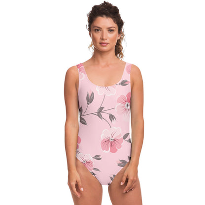 Soft Pink Hibiscus Rave Swimsuit
