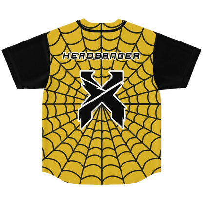 Excision Yellow Spider Web Rave Baseball Jersey