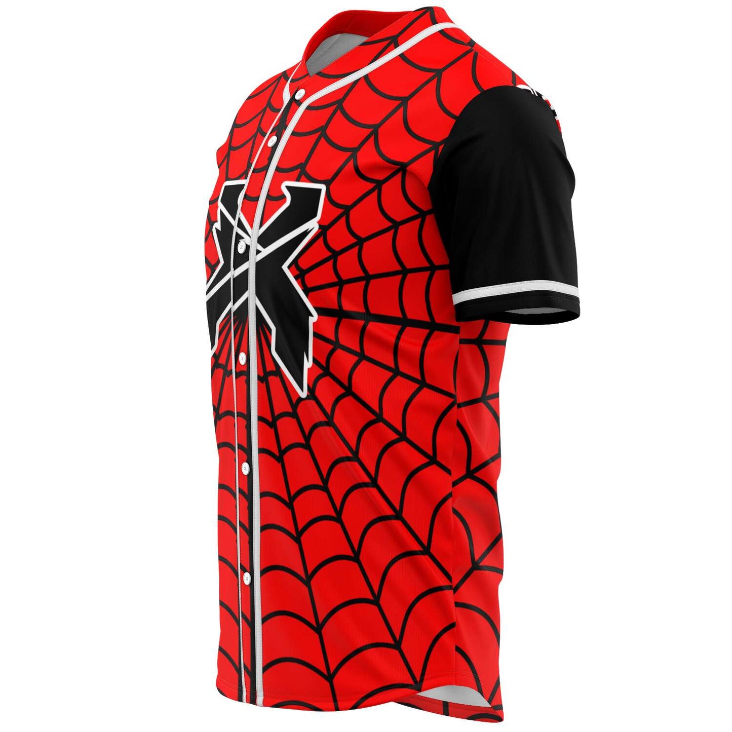 Excision Red Black Spider Web Rave Baseball Jersey
