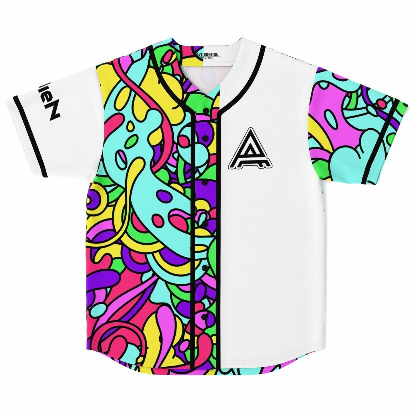 White Abstract Liquid Rave Baseball Jersey