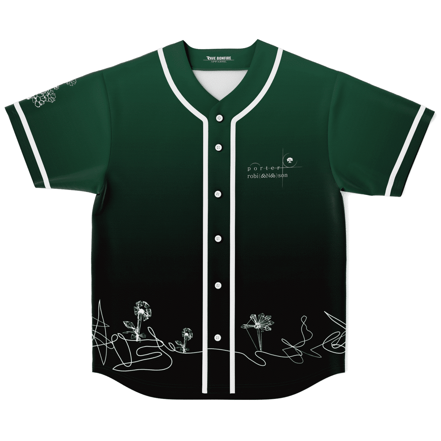 Porter Robinson Dark Forest Hand Drawn Rave Baseball Jersey