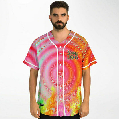 Seven Lions Rainbow Psychedelic Hypnotic Spiral Rave Baseball Jersey