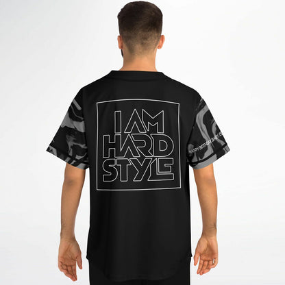 I Am Hardstyle Black Bold Vertical Rave Baseball Jersey