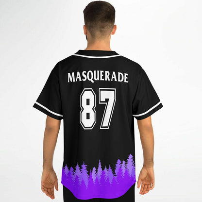 Black Nighttime Pine Rave Baseball Jersey
