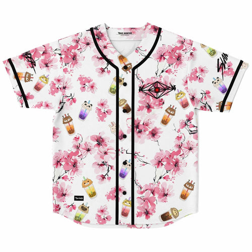 Illenium White Watercolor Sakura Rave Baseball Jersey