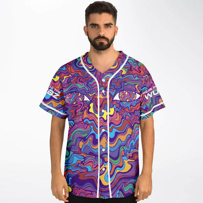 LSDREAM Vivid Psychedelic Liquid Marbled Rave Baseball Jersey