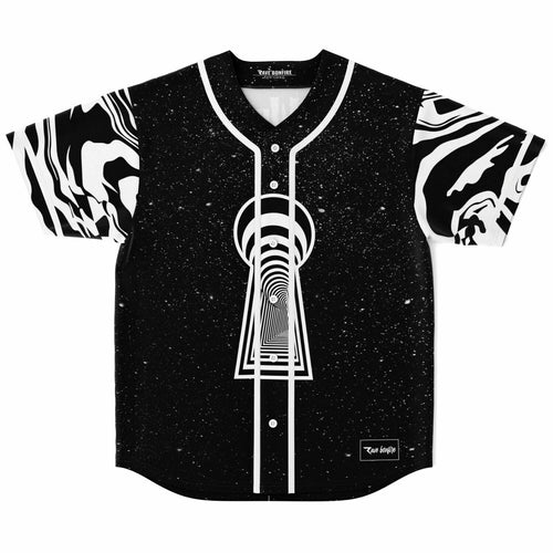 Black White Starry Galaxy Rave Baseball Jersey