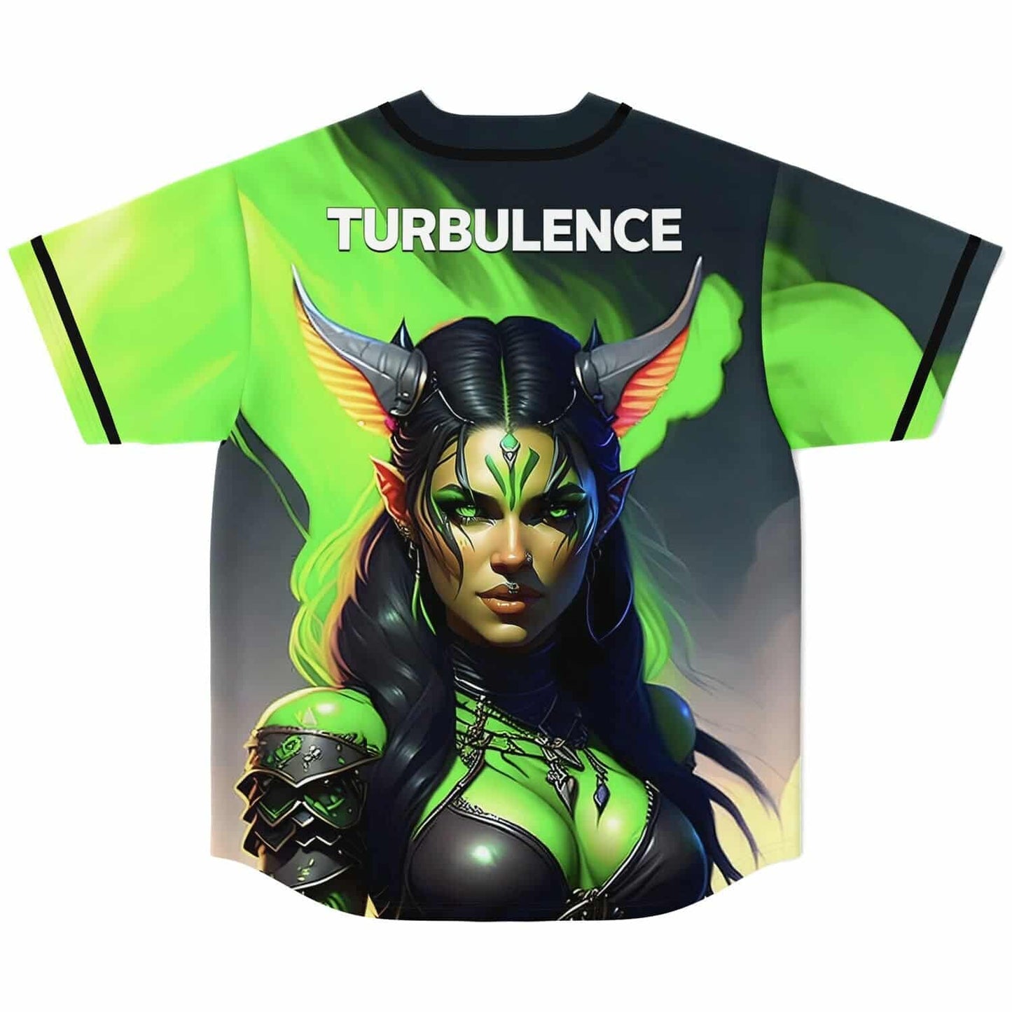 Polarity Bright Neon Green Flame Rave Baseball Jersey
