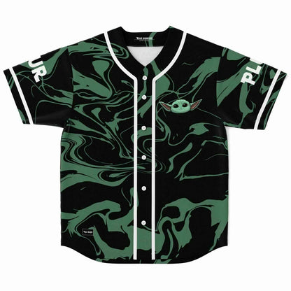 Black Sage Liquid Marble Rave Baseball Jersey