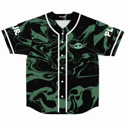 Black Sage Liquid Marble Rave Baseball Jersey