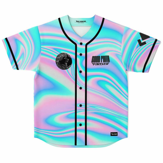 Pastel Holographic Swirling Marble Rave Baseball Jersey