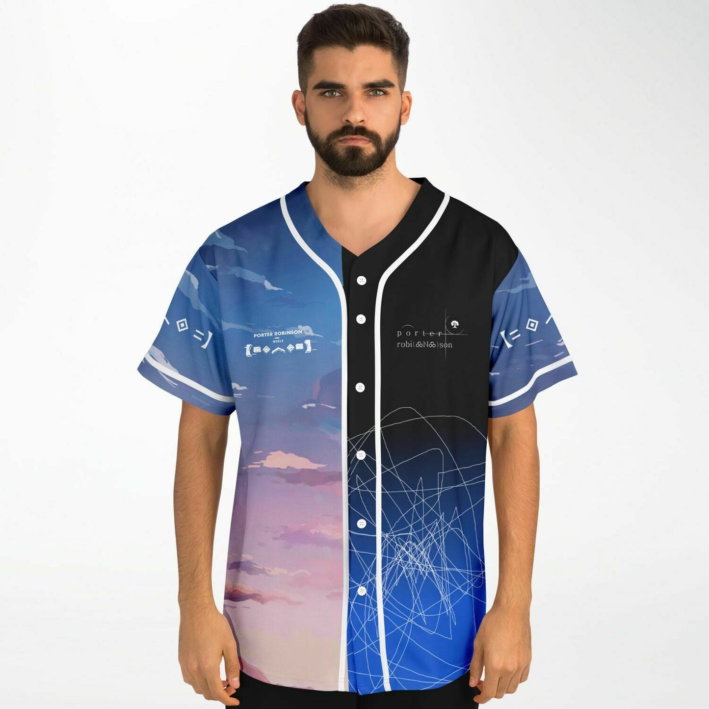 Porter Robinson Sky Blue Anime Rave Baseball Jersey