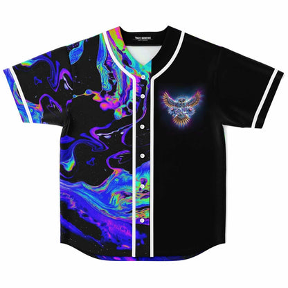 EDC Black Psychedelic Liquid Rave Baseball Jersey