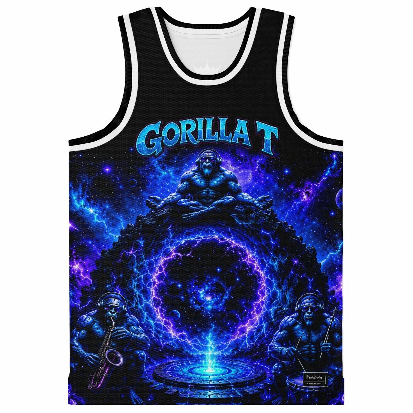 Big Gigantic Black Muscular Gorillas Rave Basketball Jersey