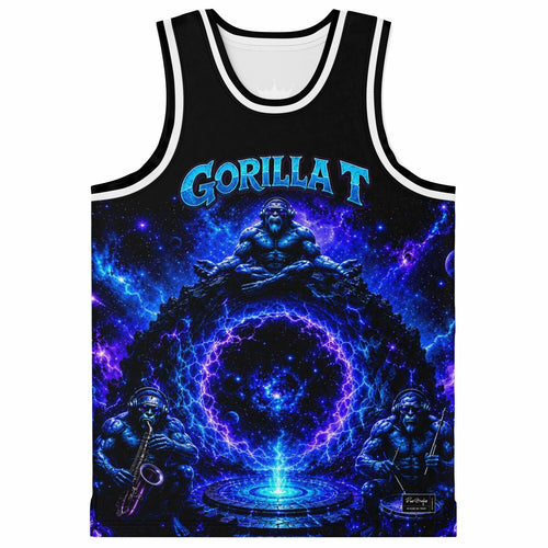 Big Gigantic Black Muscular Gorillas Rave Basketball Jersey