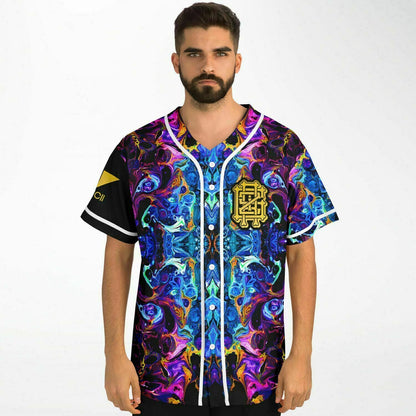 GRiZ Vivid Psychedelic Kaleidoscopic Mirrored Rave Baseball Jersey