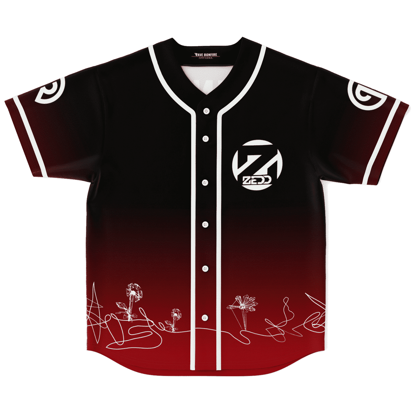 Zedd Black Deep Circular Z Rave Baseball Jersey