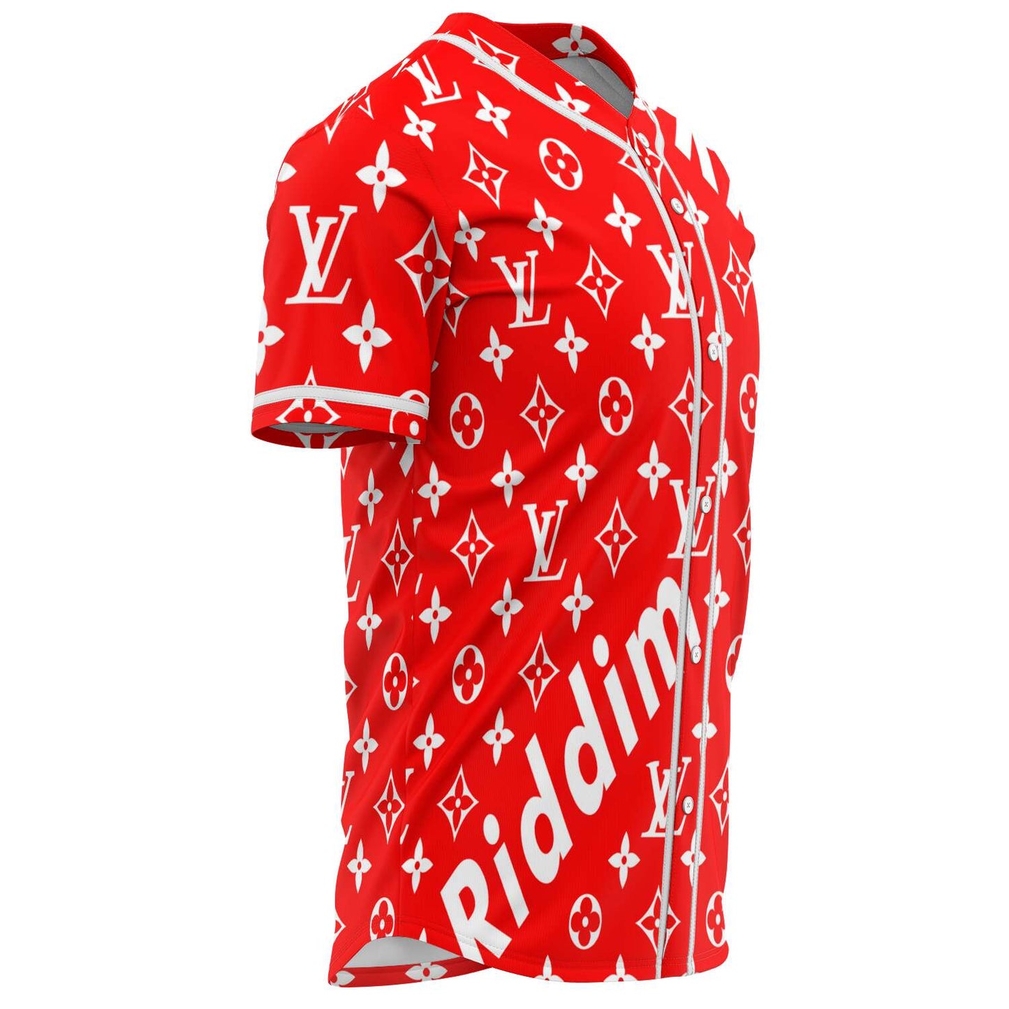 Red Louis Vuitton Rave Baseball Jersey