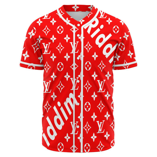 Red Louis Vuitton Rave Baseball Jersey
