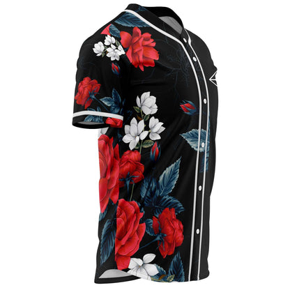 Slander Black Dark Floral Rave Baseball Jersey