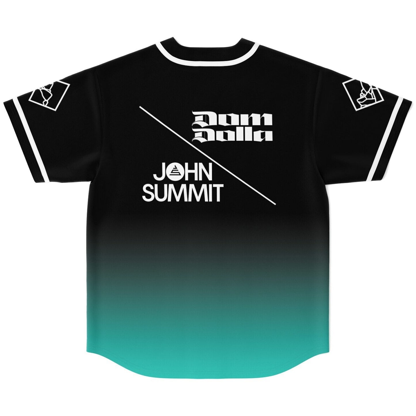 Dom Dolla Black Teal Text Based Rave Baseball Jersey