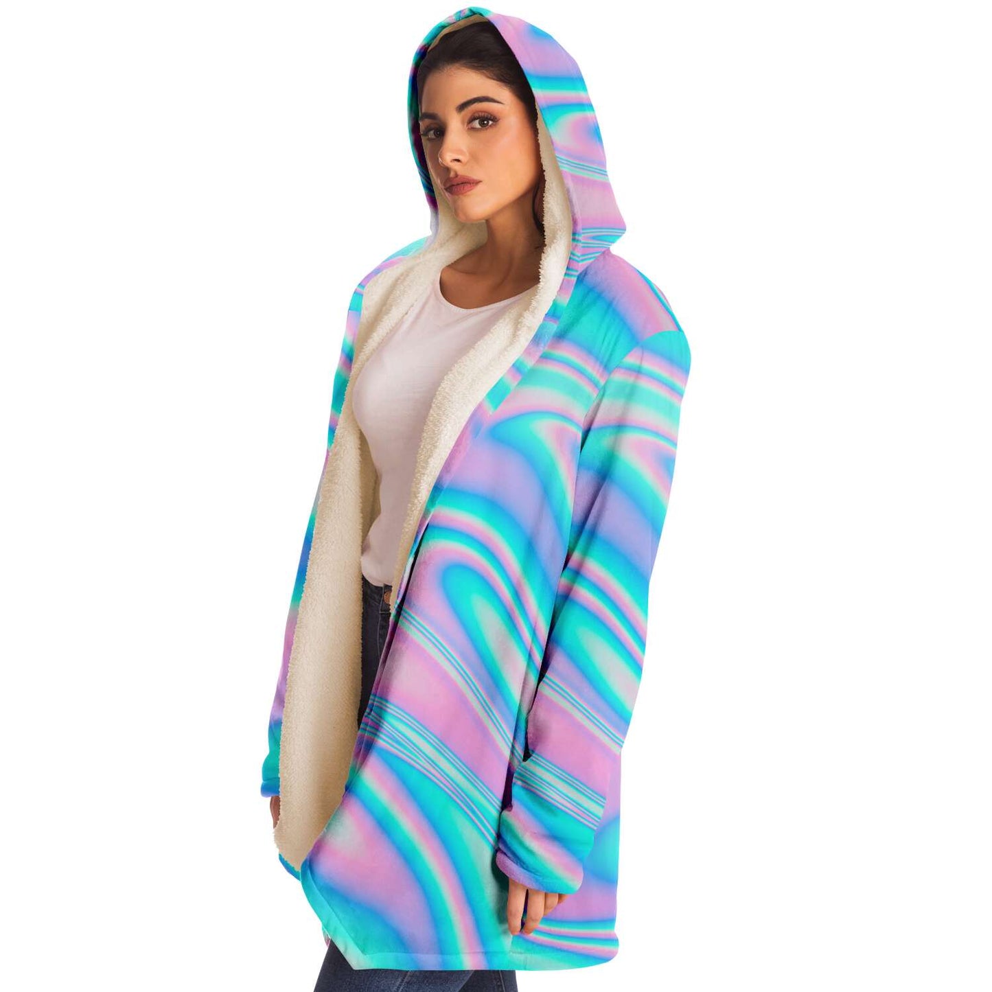 Pastel Holographic Iridescent Rave Cloak