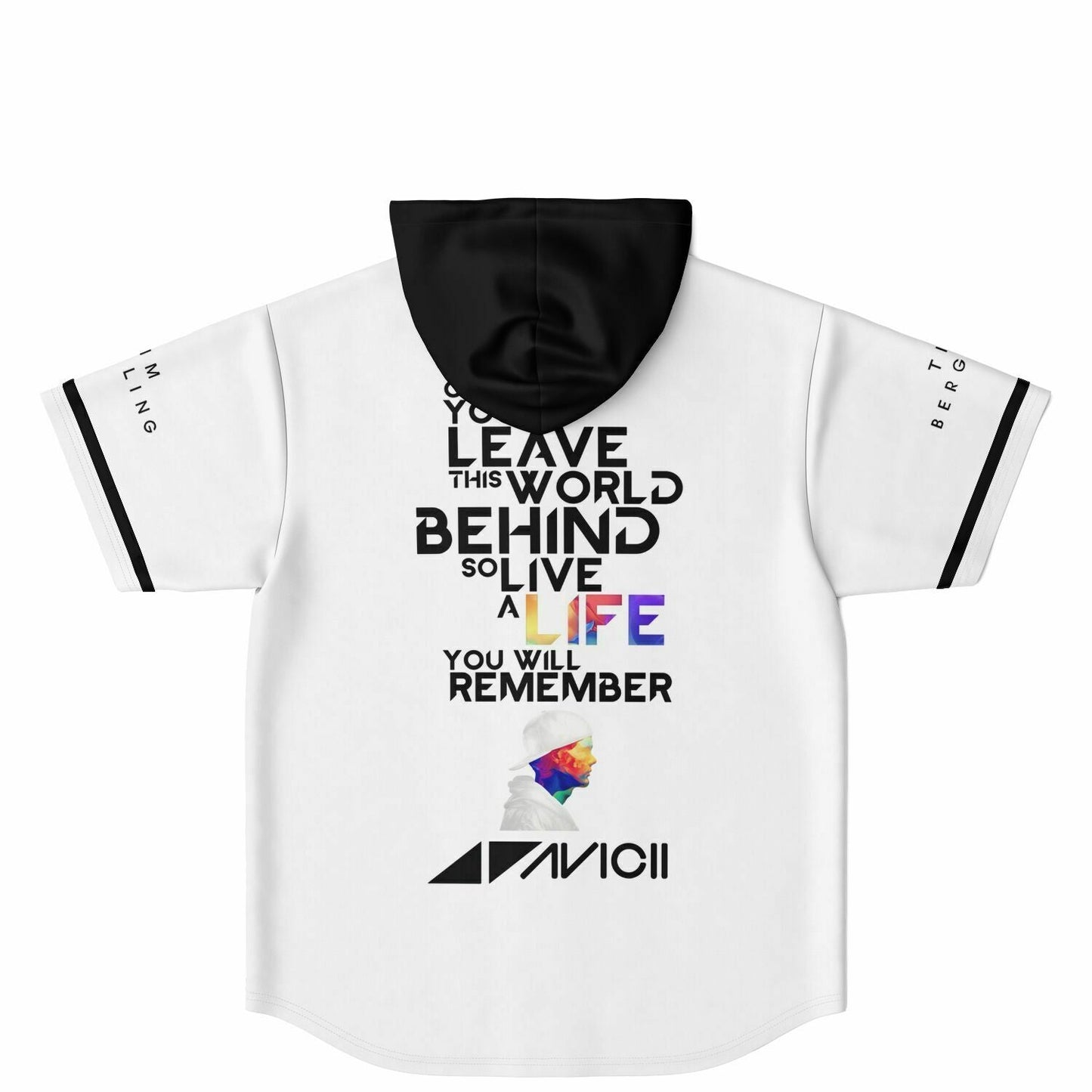 Avicii White Body Minimal Jersey Rave Hooded Baseball Jersey