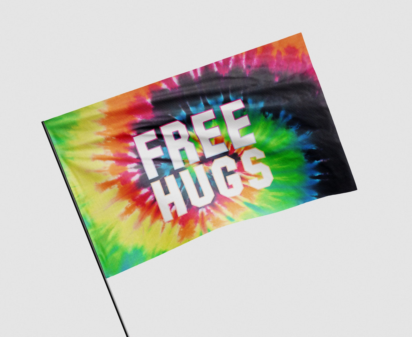 Rainbow Tie Spiral Dye Rave Flag