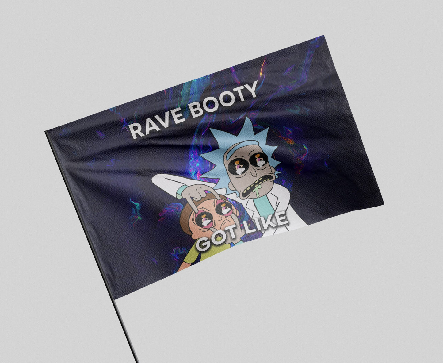 Black Cartoon Scientist Rave Flag