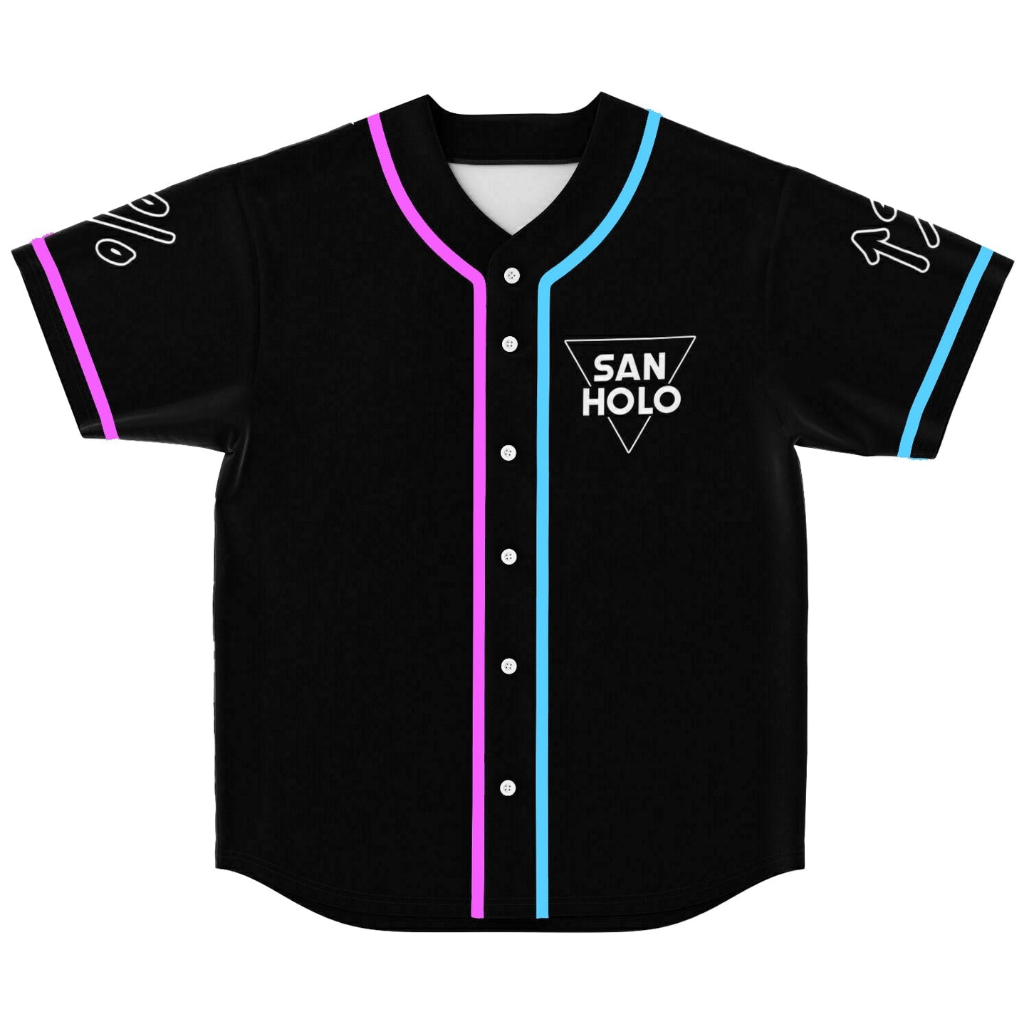 San Holo Black Minimal Neon Rave Baseball Jersey