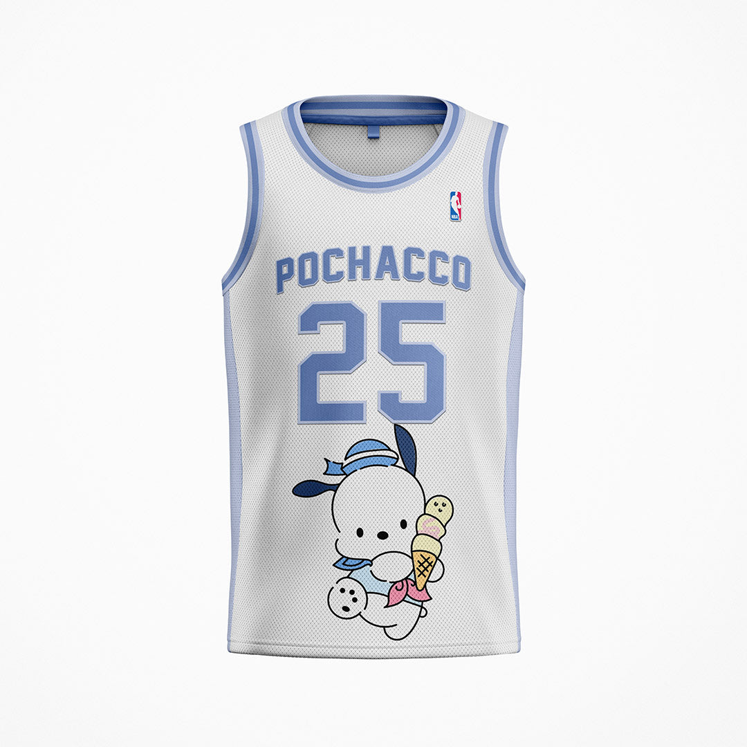 White Pochacco Cartoon Rave Basketball Jersey