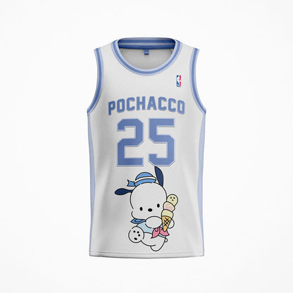 White Pochacco Cartoon Rave Basketball Jersey