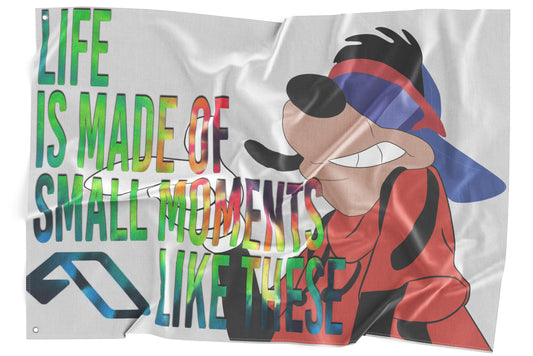 White Cartoon Dog Rave Flag