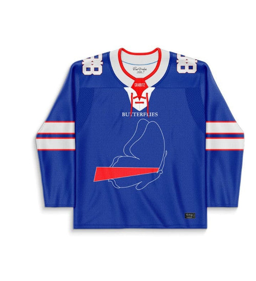 Grabbitz Royal Blue Line Art Rave Hockey Jersey
