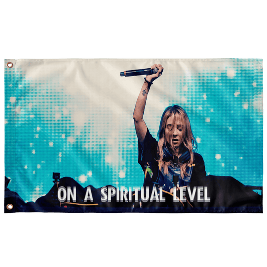 Teal Turquoise Photo Female Rave Flag