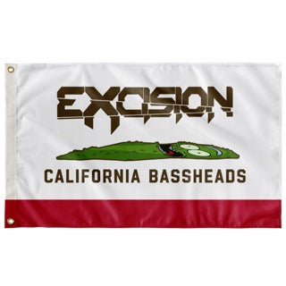 Excision White Chrome Rave Flag