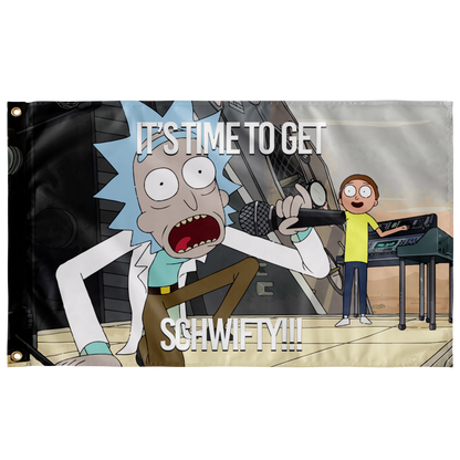 Muted Desert Cartoon Scientist Rave Flag