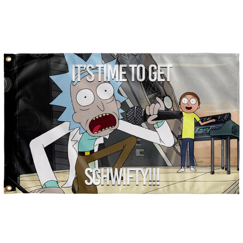 Muted Desert Cartoon Scientist Rave Flag